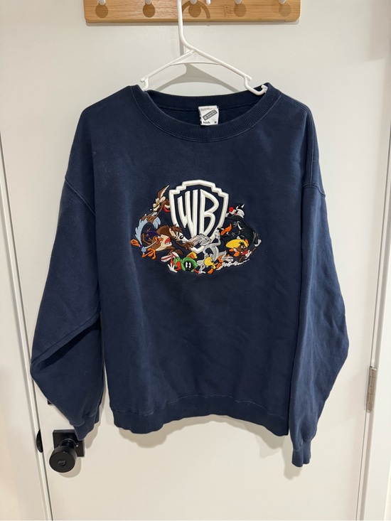 Warner Bros. Other - Warner Bros. Navy Crewneck Sweatshirt with Character Crest